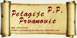 Pelagije Prvanović vizit kartica